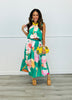 Green Floral Bubble Hem Blouse (Reg.)