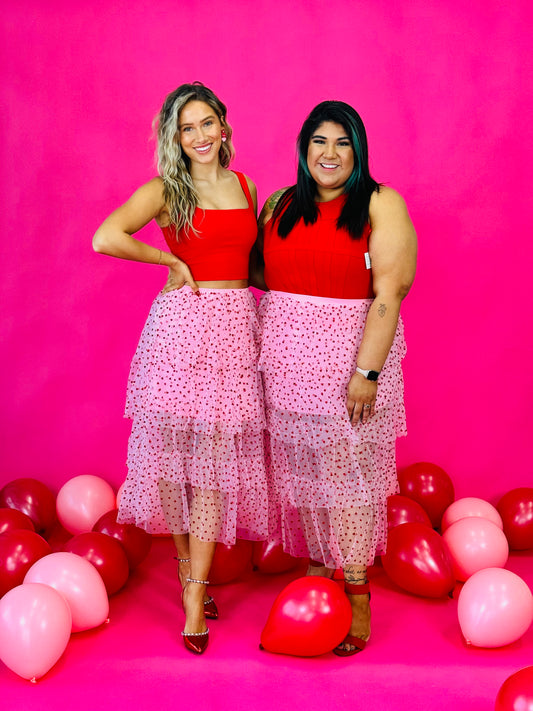 Love-Struck Pink Tulle Skirt (Reg & Plus)