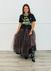 Leopard Sheer Layered Belted Maxi Skirt (Reg & Plus)