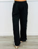 Black Contrast Side Stripe Wide Leg Pants (Reg & Plus)