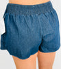 Mid Waist Dark Denim Skort (Reg.)
