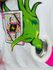 Queen Of Sparkles White & Green Hand Holding Logo Card Sweatshirt (Reg. & Plus)