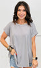 Solid Round Hemline Short Sleeve Top (Reg. & Plus)- 4 Colors