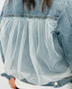 Denim Rhinestone Panel Mesh Jacket (Reg. and Plus)
