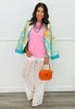 Turquoise Quilted Paisley Jacket (Reg & Plus)
