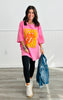 Pink/Yellow Rolling Stone Oversized Tee (Reg.)