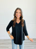 Solid V-Neck Mid Sleeve Top (Reg. & Plus)- 13 Colors