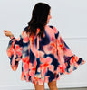 Navy Multi Abstract Watercolor Blouse (Reg. and Plus)