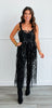 Black Sequin Sheer Cover Up Top (Reg.)