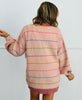 Pink Multi Striped Open Front Cardigan (Reg.)