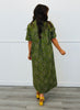 Olive Paisley Print Maxi Dress (Reg.)