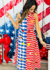 Queen Of Sparkles Blue & Red USA Picnic Midi Dress (Reg. & Plus)