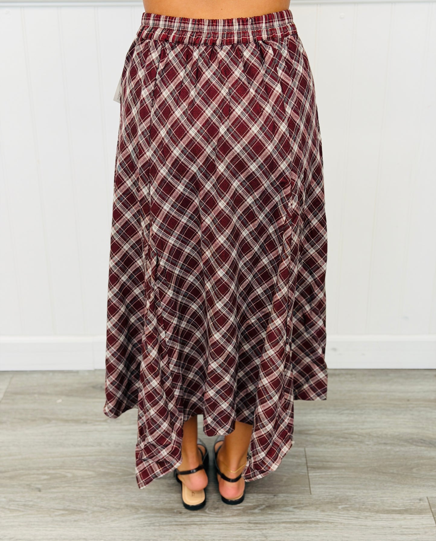 Plaid Midi Handkerchief Skirt (Reg.)-2 Colors
