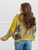 POL Olive Contrast Print Zip Up Hoodie Top (Reg.)
