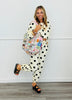 Cream/Black Polka Dot Jogger Sweat Pants (Reg.)