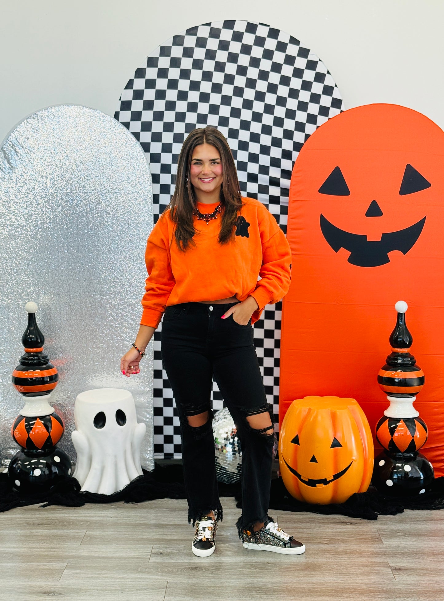 Rust/Orange Halloween Oversized Sweatshirt  (Reg.)