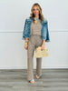 Brown Striped Wide Leg Pants (Reg.)