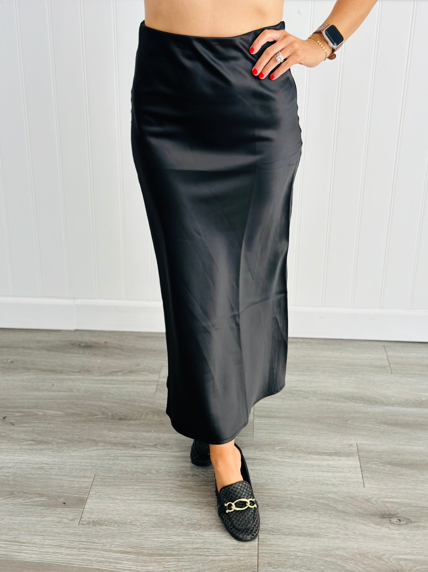 Figured It Out Satin Midi Skirt (Reg)-3 Colors