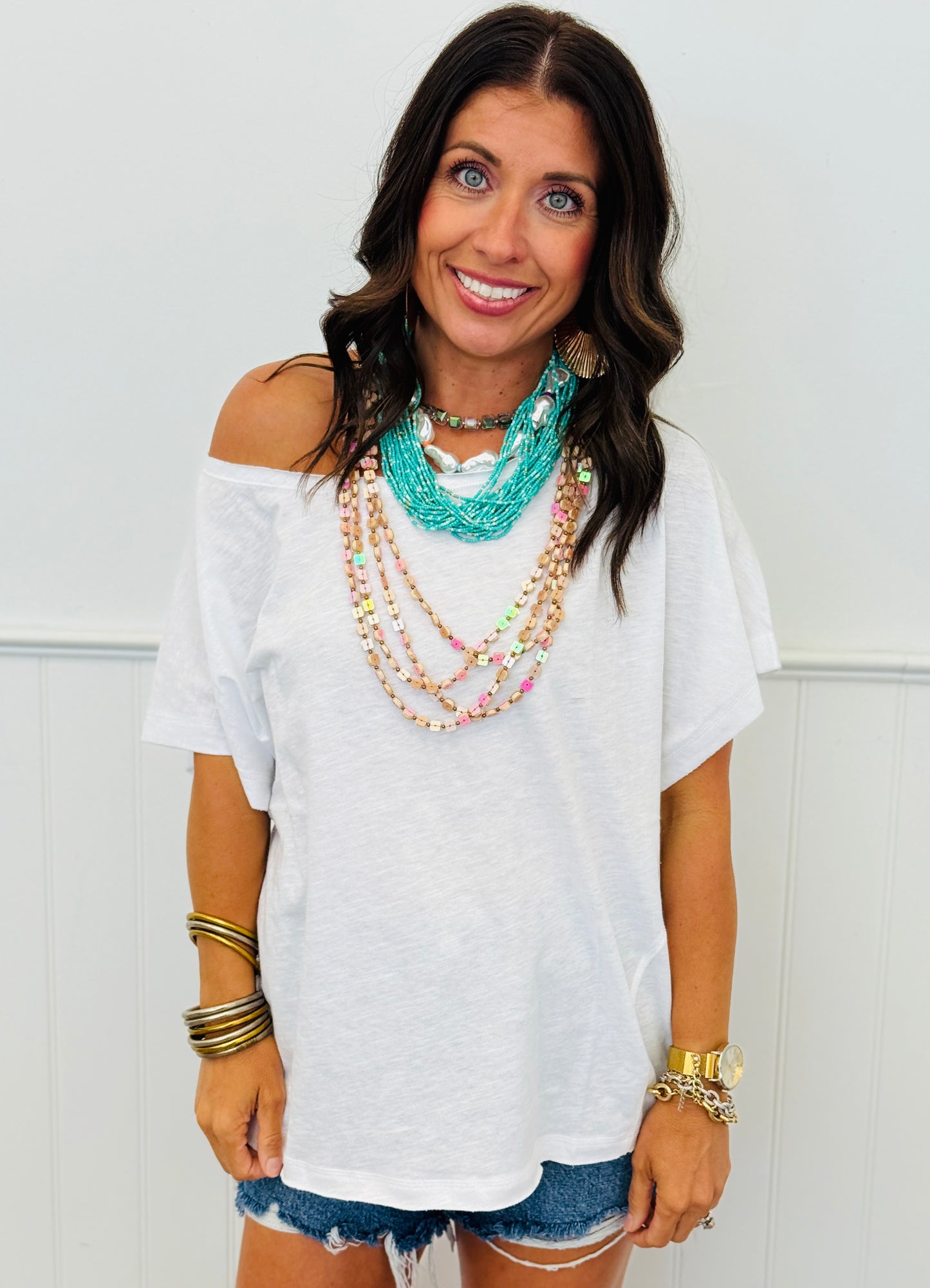 Cotton Slub Boat Neck Tee (Reg.)-8 Colors
