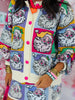 Queen Of Sparkles Pastel Colorblock Santa Button Up Cardigan (Reg. and Plus)