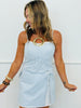 Sky/Off White Pinstripe Cami/Skirt Set (Reg.)