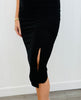 Black Side Ruched Midi Dress (Reg.)