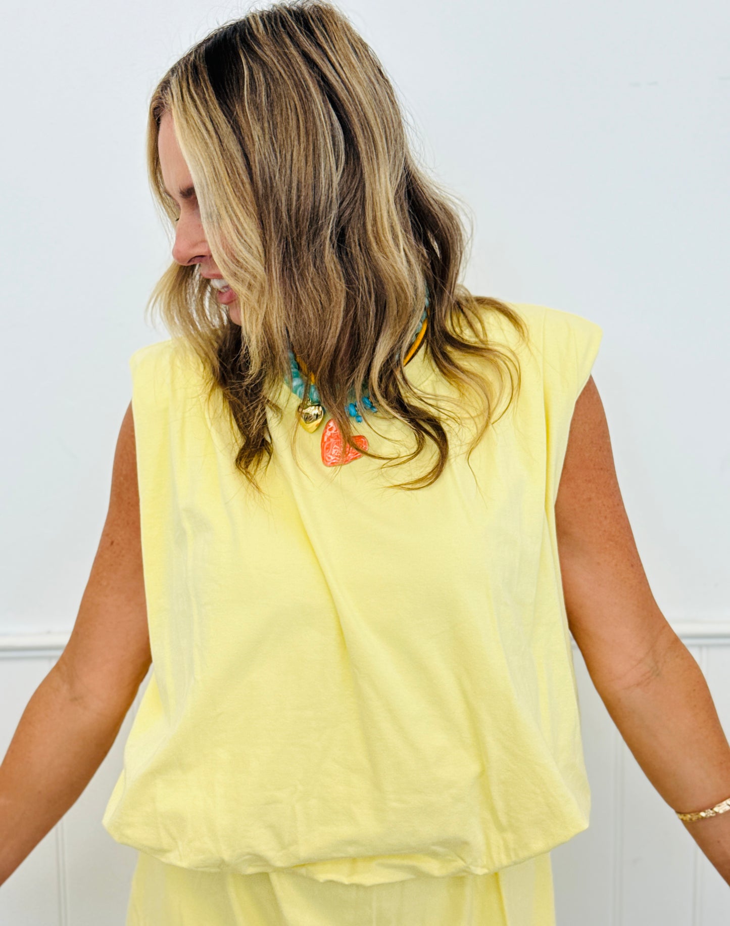 Solid Shoulder Pad Top (Reg. and Plus) - 5 colors