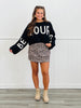 Black Be Yourself Sweater Top (Reg & Plus)