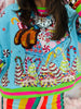 Queen Of Sparkles Aqua Vintage Santa Gingerbread House Sweatshirt (Reg. & Plus)