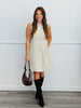 Cream/Brown Sleeveless Polka Dot Mini Dress (Reg.)