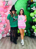 Queen Of Sparkles Licensed Pink Gingham Glinda Crown Sweater (Reg. and Plus)