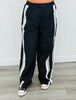 Black Side Stripe Track Pants (Reg.)