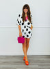 White/Black Big Dots Shirt & Shorts Set (Reg & Plus)