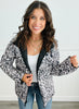 Black/White Print Reversible Hooded Jacket (Reg.)