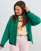 Green Striped Button Up Sweater Cardigan (Reg.)