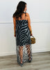 Black Zebra Print Sheer Maxi Dress (Reg.)