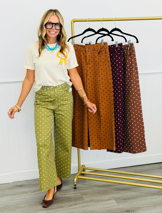 Polka Dot Wide Leg Pants (Reg.) -4 Colors