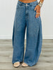 Queen Of Sparkles Denim Rhinestone Barrel Jeans (Reg. and Plus)