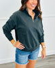 Black Half Zip Sweatshirt Top (Reg)