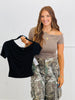Off Shoulder Asymmetric Top (Reg.)-2 Colors