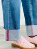 Risen Cuffed Up Wide Leg Jeans (Reg & Plus)