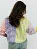 Queen Of Sparkles Multi Sequin Colorblock & Stripe Button Up Top (Reg. and Plus)