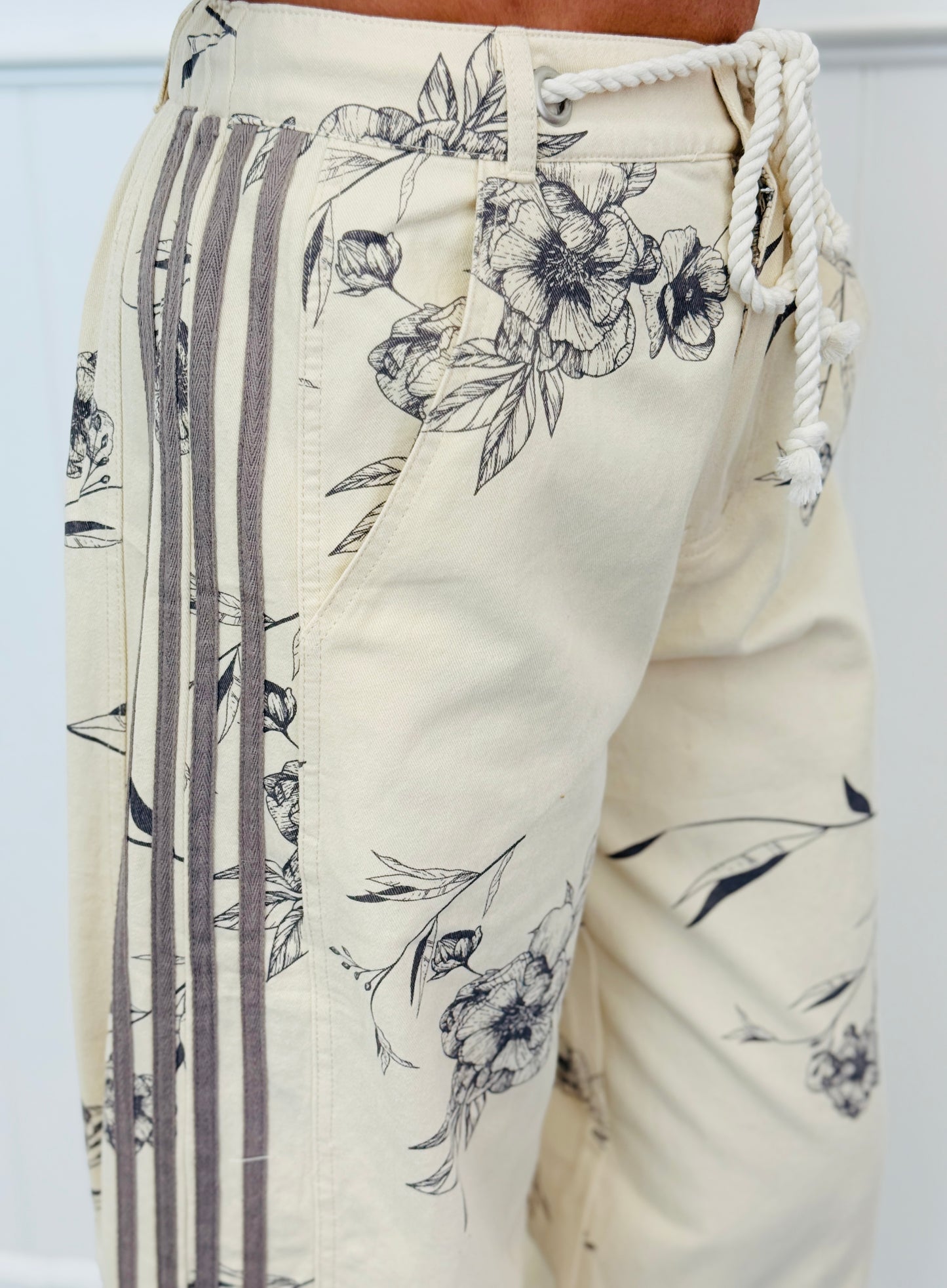 Sand Daisy Side Stripe Pull On Pants (Reg. and Plus)