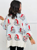Checkered Santa Claus V-Neck Cardigan (Reg.)