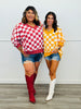 Washed Checkerboard Sweatshirt (Reg & Plus)-2 Colors