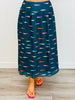 Fish Print Midi Skirt (Reg & Plus) - 2 Colors