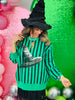 Queen Of Sparkles Licensed Green & Black Striped Elphaba Hat Sweater (Reg. and Plus)