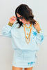 Pale Blue Coastal Embroidered Sweatshirt (Reg.)