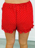 Red Polka Dot Sheer Shorts (Reg.)