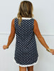 Navy Polka Dot Button Down Mini Dress (Reg.)